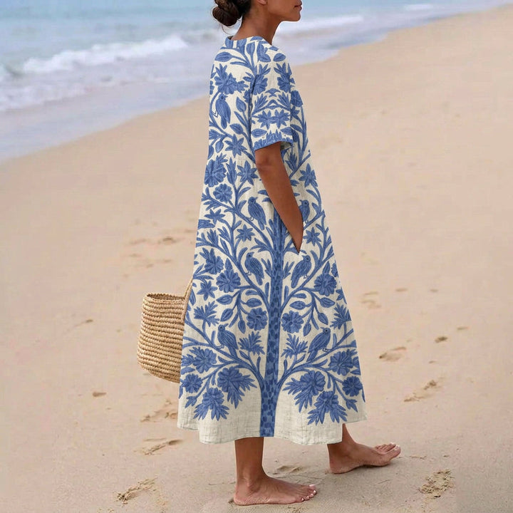 Esmeralda - Embroidered Blue Dress