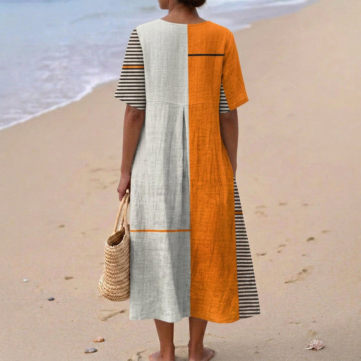 Cecilia - Striped Geometric Dress