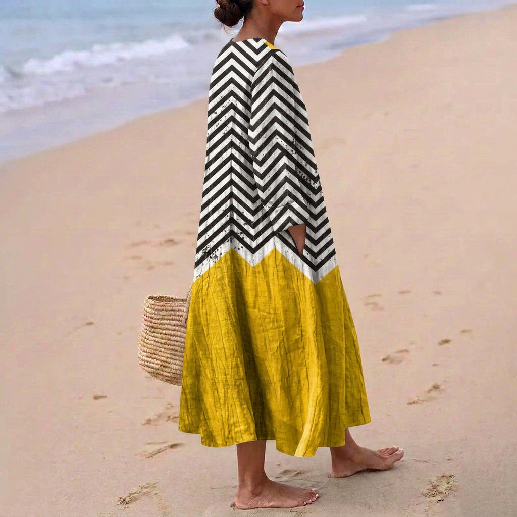 Xana - Zigzag Dress with Contrast