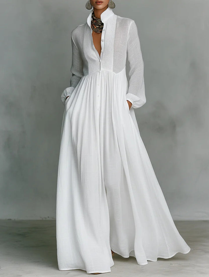 Christine - Flowing Button-Front Maxi Dress