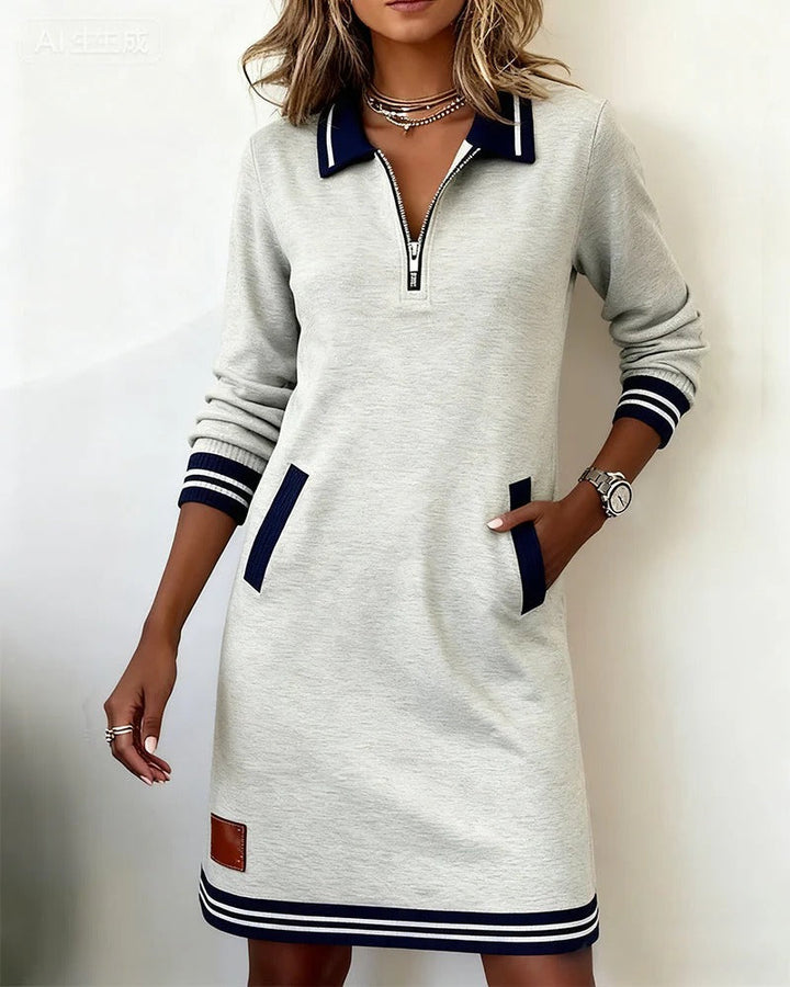 Susan - Chic Long Sleeve Cotton Dress