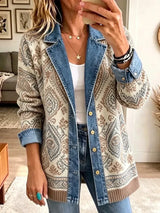Savannah | Retro Boho Patchwork Denim Jacket