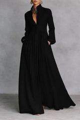 Christine - Flowing Button-Front Maxi Dress