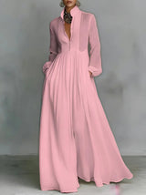 Christine - Flowing Button-Front Maxi Dress
