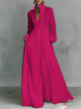 Christine - Flowing Button-Front Maxi Dress