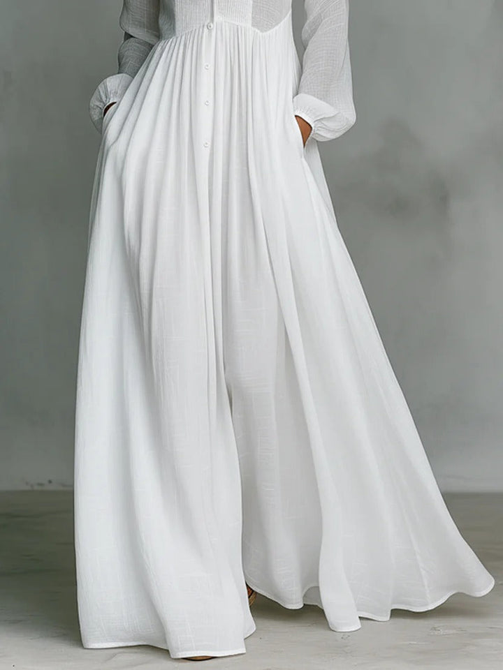Christine - Flowing Button-Front Maxi Dress