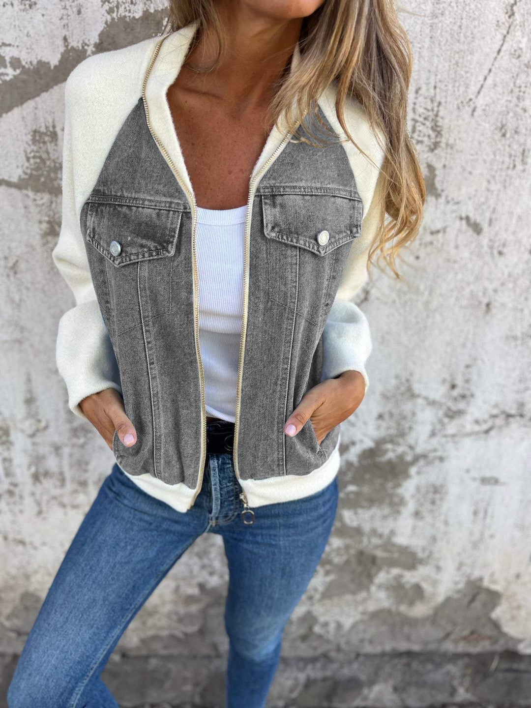Zoe - Denim Hooded Jacket