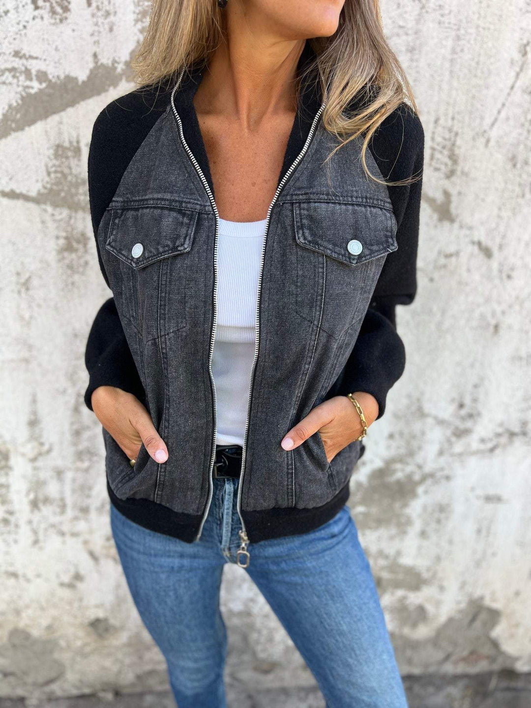 Zoe - Denim Hooded Jacket