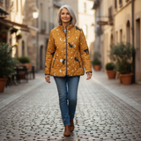Luna - Quilted Jacket with Moon and Cat Motifs