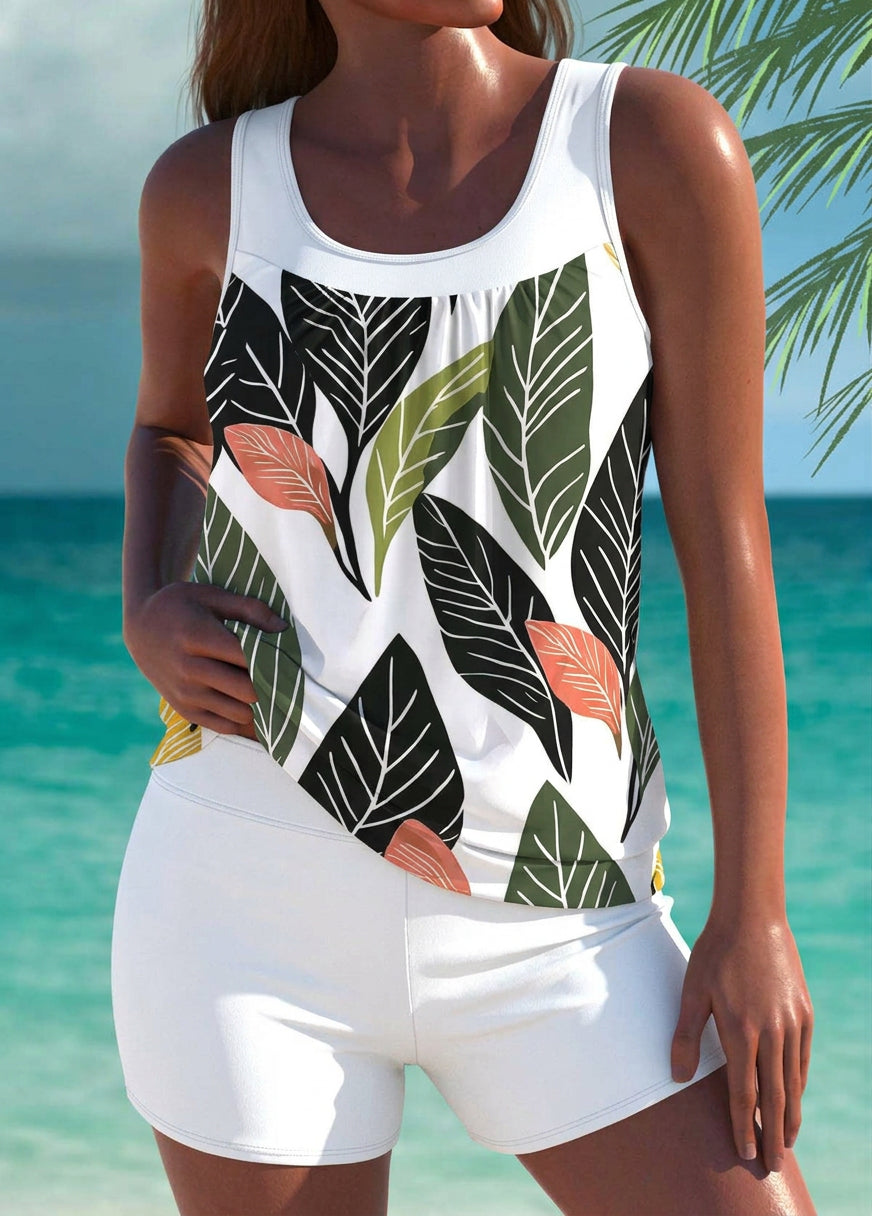 Trudy - Elegant tankini with tummy control effect and matching shorts