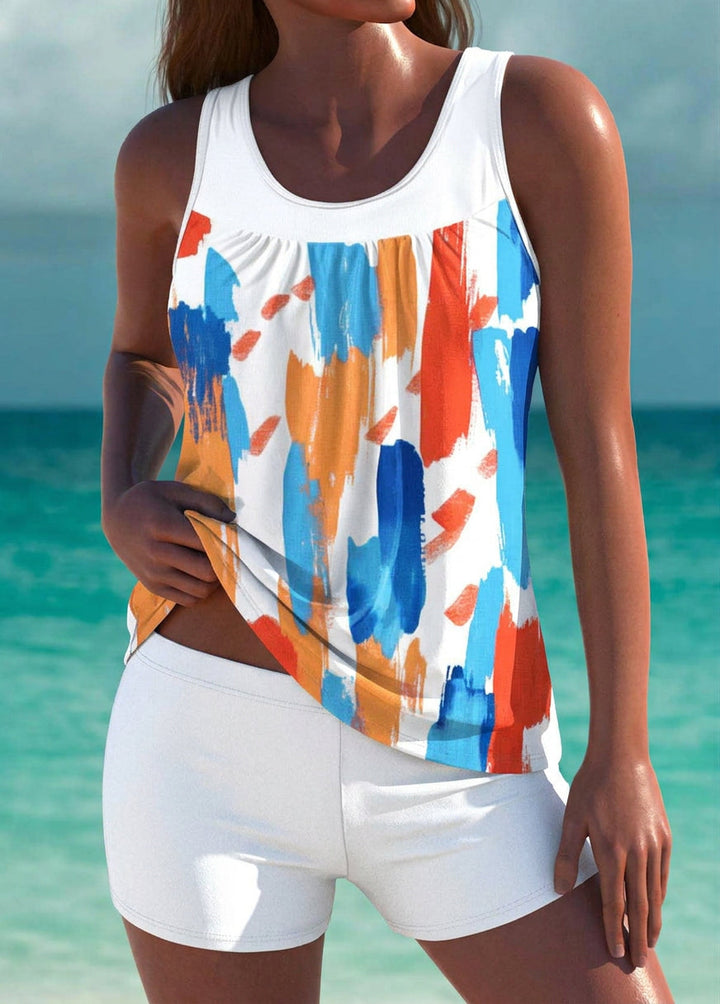 Trudy - Elegant tankini with tummy control effect and matching shorts
