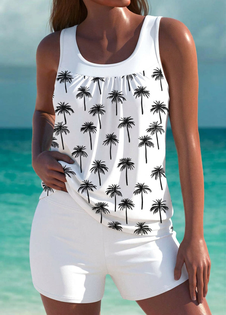 Trudy - Elegant tankini with tummy control effect and matching shorts