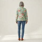 Olivia - Mint Green Quilted Jacket with Large Roses