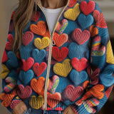 Zoe | Cardigan with Colorful Heart Pattern