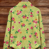 Claire | Green Cardigan with Floral Pattern