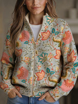Emma | Cardigan with Floral Garden Pattern