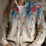 Sophie | Cardigan with Peacock Feather Design