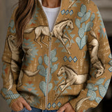 Juliette | Cardigan with Horse and Cactus Motif