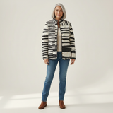 Nora - Quilted Jacket with Graphic Stripe Print