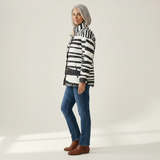 Nora - Quilted Jacket with Graphic Stripe Print