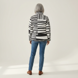 Nora - Quilted Jacket with Graphic Stripe Print