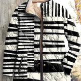 Nora - Quilted Jacket with Graphic Stripe Print