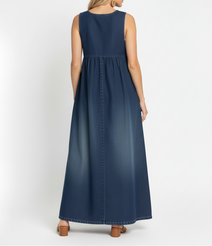Ivy - Vintage Denim Maxi Dress