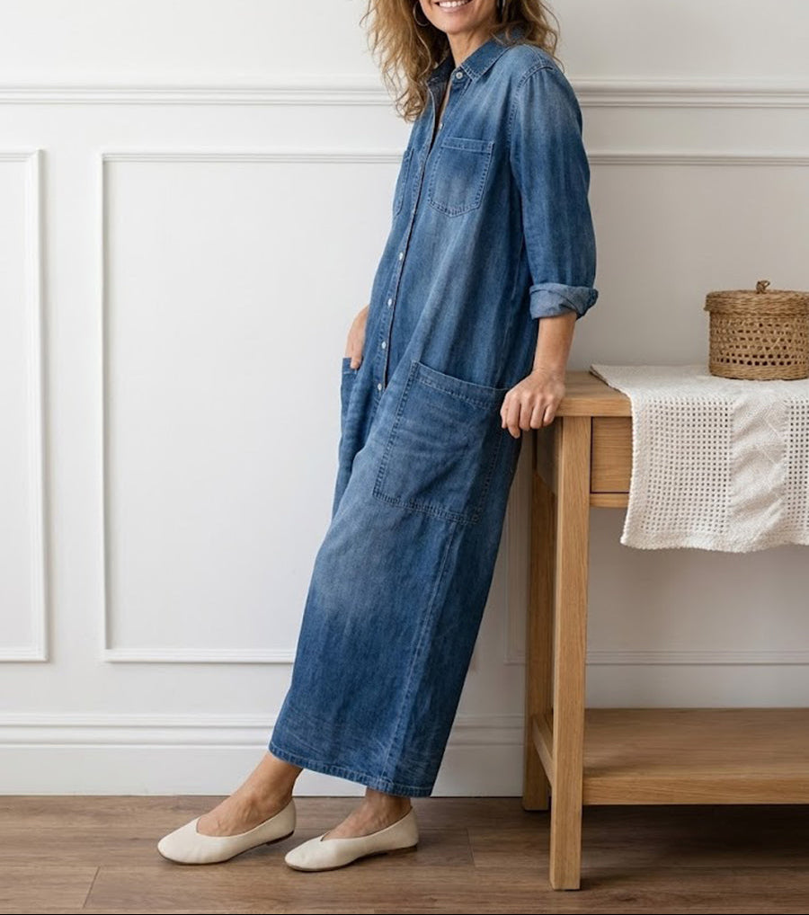 Monica - Denim Cotton Jumpsuit