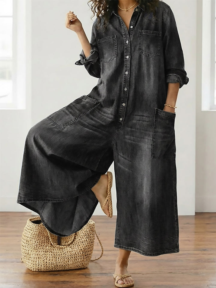 Monica - Denim Cotton Jumpsuit