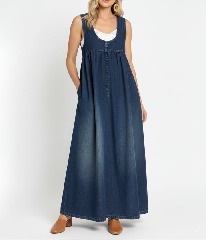 Ivy - Vintage Denim Maxi Dress
