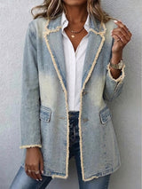 Hannah | Vintage-Style Oversized Blazer with Raw Edges