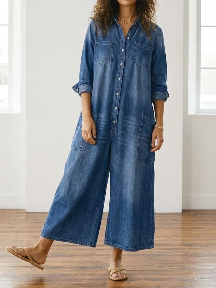 Monica - Denim Cotton Jumpsuit