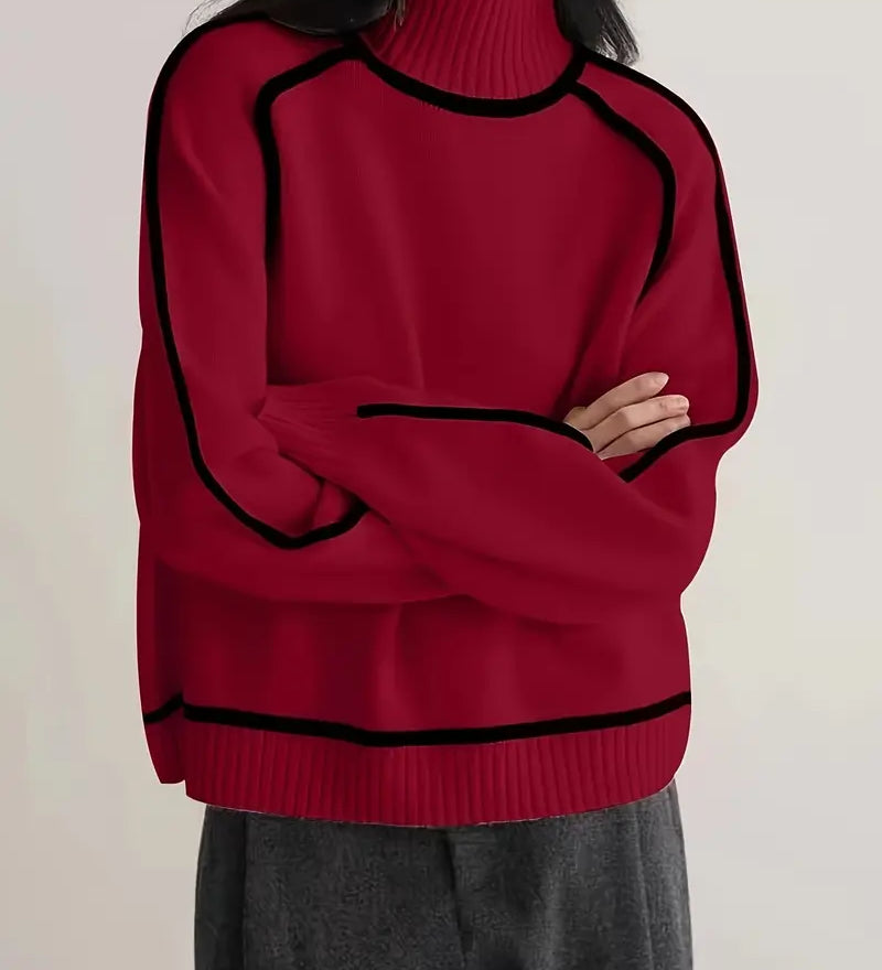 Carine | Elegant sweater with a high collar