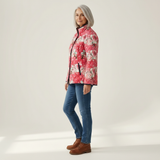 Ruby - Pink Quilted Jacket with Floral Print