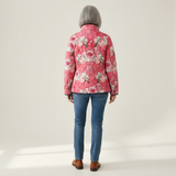 Ruby - Pink Quilted Jacket with Floral Print