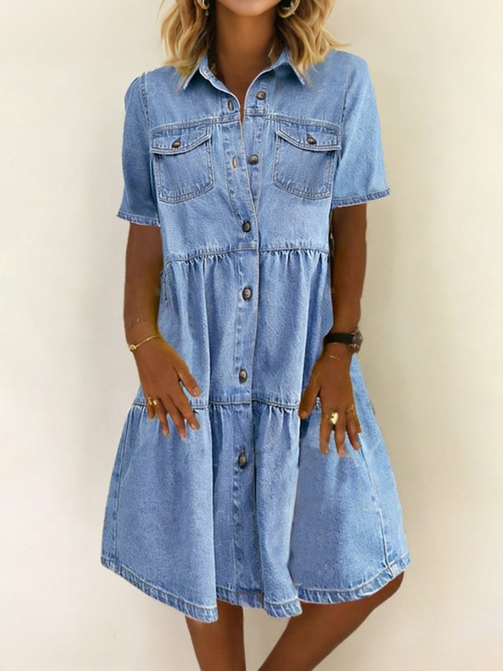 Sophia - Casual Elegant Denim Dress