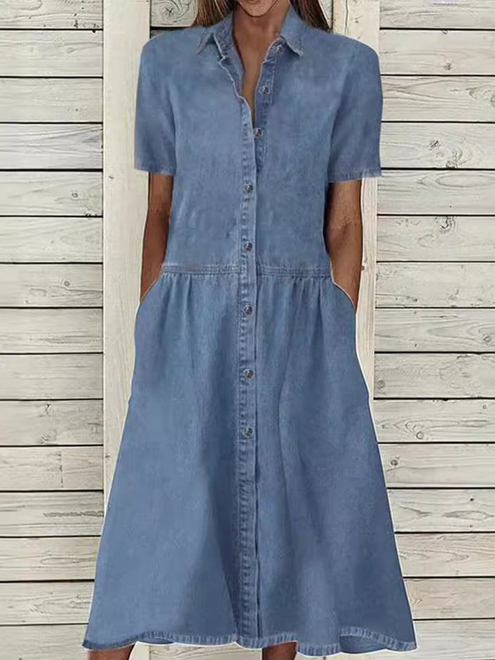 Carol - Short Sleeve Denim Dress
