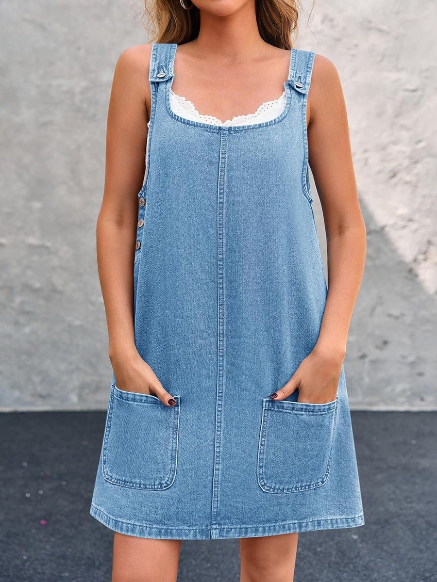 Lisa - Casual Denim Overall Dress