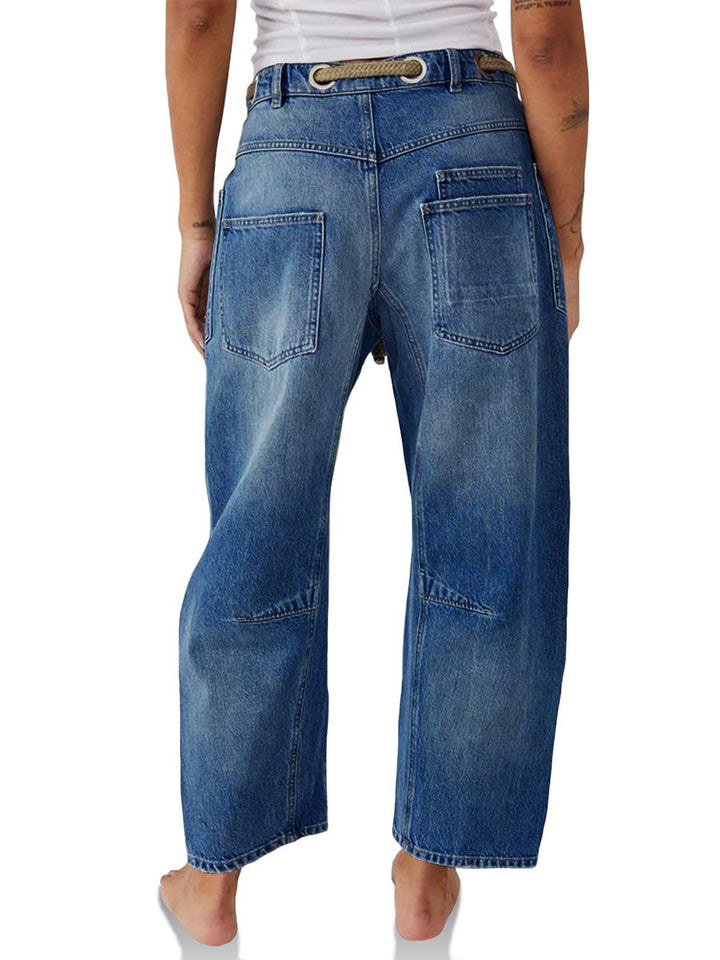 Margaret - Patchwork Drawstring Jeans