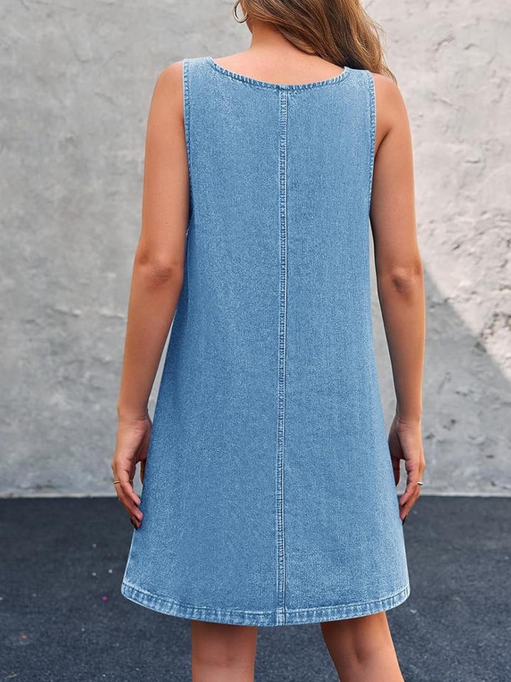 Lisa - Casual Denim Overall Dress