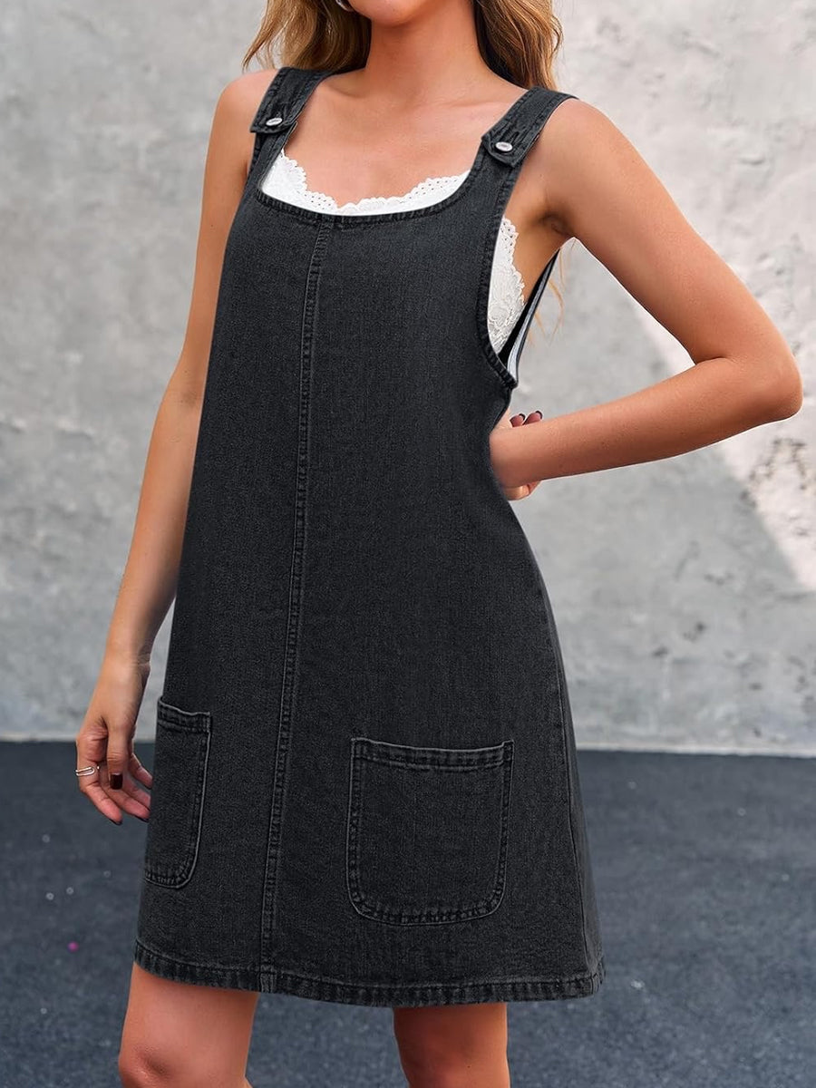 Lisa - Casual Denim Overall Dress