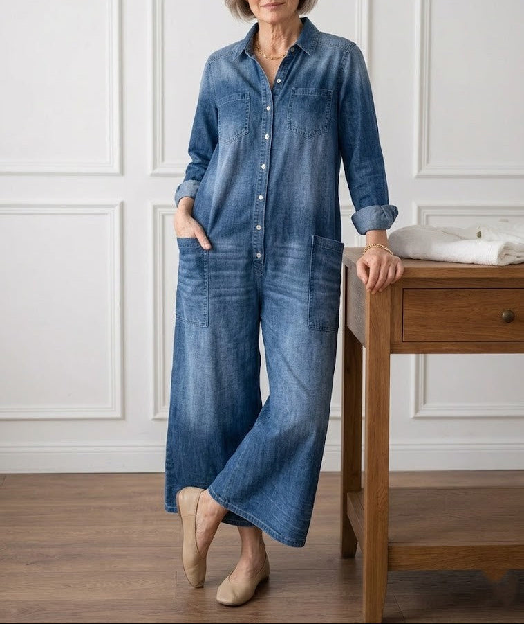 Monica - Denim Cotton Jumpsuit
