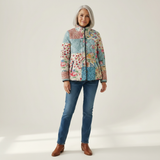 Violet - Quilted Patchwork Jacket with Floral Prints
