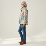 Violet - Quilted Patchwork Jacket with Floral Prints