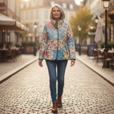 Violet - Quilted Patchwork Jacket with Floral Prints