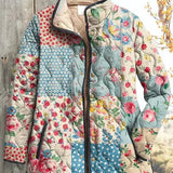 Violet - Quilted Patchwork Jacket with Floral Prints