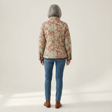 Rose - Dusty Pink Quilted Jacket with Ornamental Print
