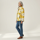 Daisy - Yellow Quilted Jacket with Daisies