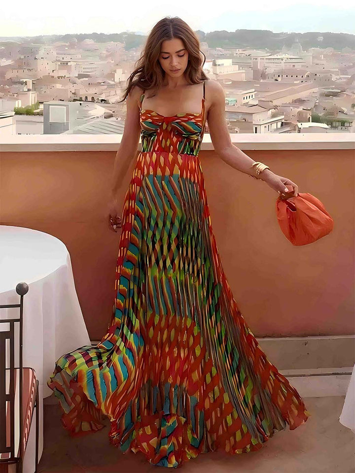 Aria - Abstract Printed Maxi Dress