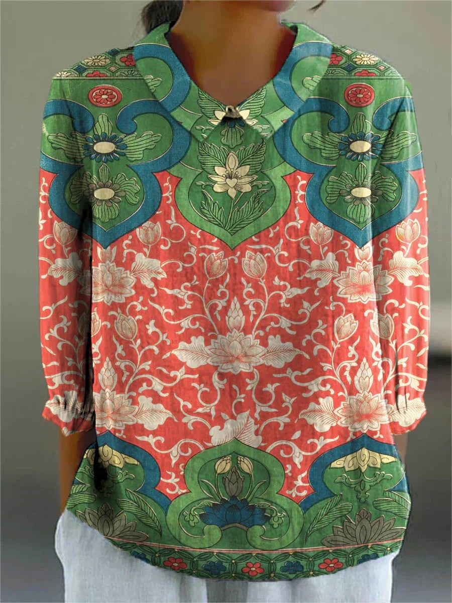 Clara - Regal Lotus Blouse
